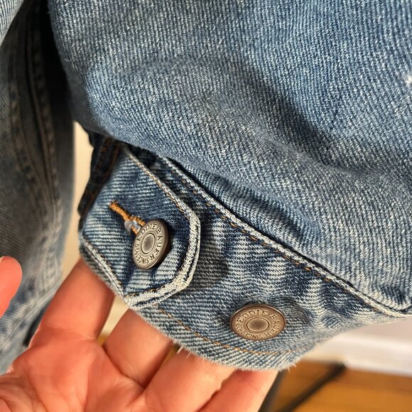 VTG Y2K Eddie Bauer Sz XL Men's Cotton Denim Trucker Style Jean Jacket - Picture 11 of 12